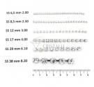 CATENA STRASS SS12 ARGENTO 3 mm