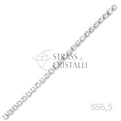 CATENA STRASS SS 6,5 ARGENTO 2 mm