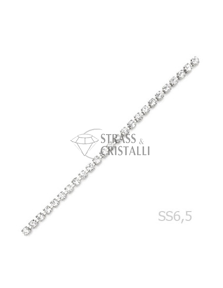 CATENA STRASS SS 6,5 ARGENTO 2 mm