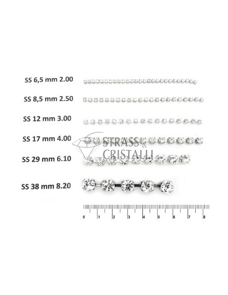 CATENA STRASS SS 6,5 ARGENTO 2 mm