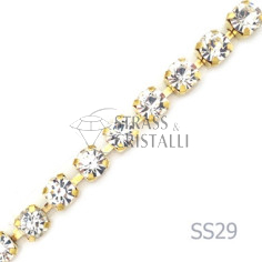 CATENA STRASS SS29 ORO 6 mm