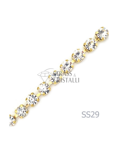 CATENA STRASS SS29 ORO 6 mm