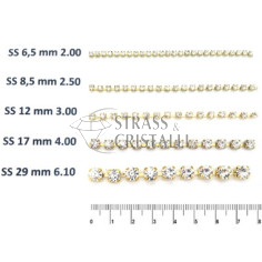 CATENA STRASS SS29 ORO 6 mm 2