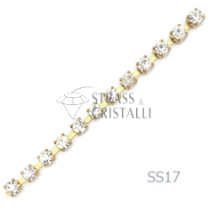CATENA STRASS SS17 ORO 4 mm