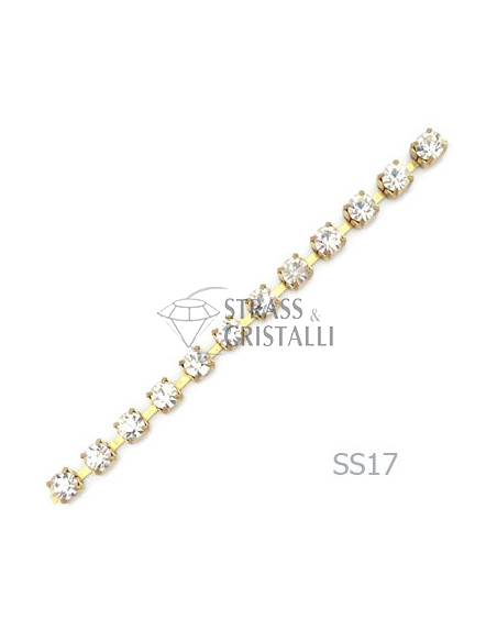 CATENA STRASS SS17 ORO 4 mm