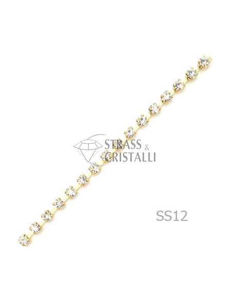 CATENA STRASS SS12 ORO 3 mm