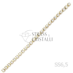 CATENA STRASS SS 6,5 ORO 2 mm