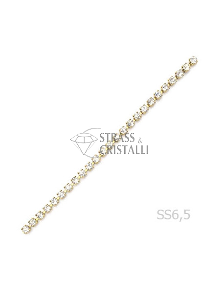 CATENA STRASS SS 6,5 ORO 2 mm