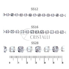 Catena STRASS E PERLA SS28  6 mm 2