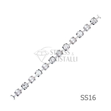 Catena STRASS E PERLA SS216 4 mm