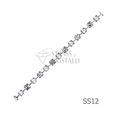 Catena STRASS E PERLA SS12 4mm