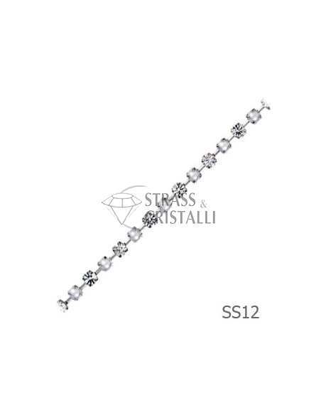 Catena STRASS E PERLA SS12 4mm