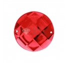 TONDO ACRILICO ROSSO SFACCETTATO CON FORI