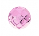 TONDO ACRILICO ROSA SFACCETTATO CON FORI