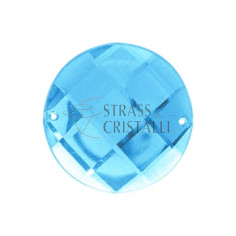 TONDO ACRILICO AZZURRO SFACCETTATO CON FORI