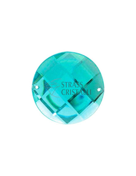TONDO ACRILICO SMERALDO VERDE ACQUA SFACCETTATO CON FORI